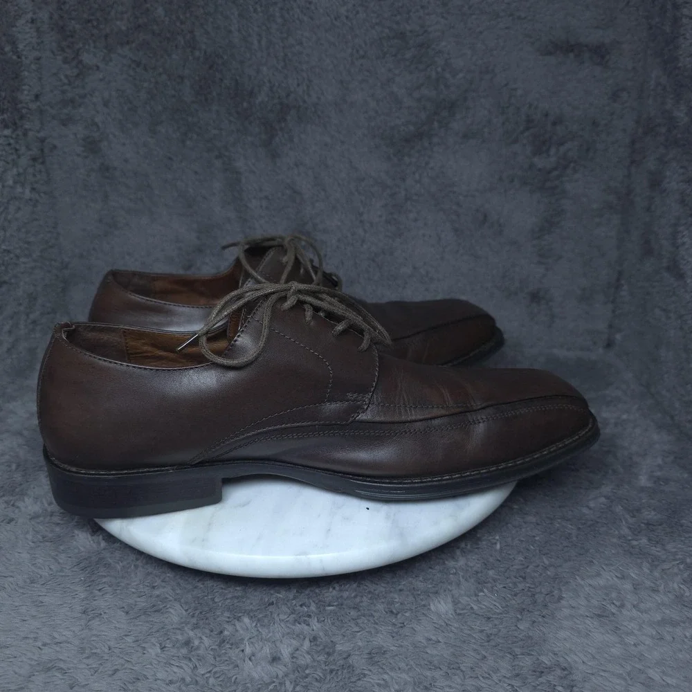 Johnston & Murphy Shoes Mens 9 Brown Leather Derby Oxford Dress Square Toe